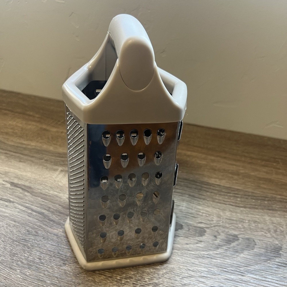 6-Sided Stainless Steel Box Grater w/ Handle Multi Grater New/Lightly Used
